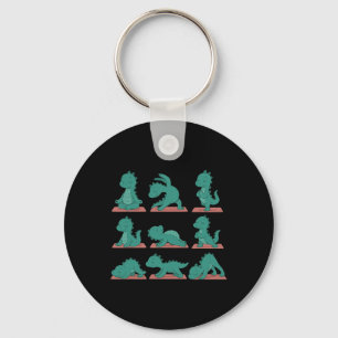By Loch Ness Monster Doing Yoga Vegan Kawaii Keychain