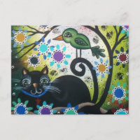 By Lori Everett_ Day Of The Dead, Black Cat, Bird