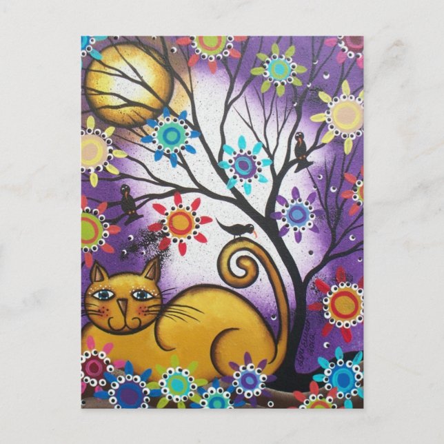 By Lori Everett_ Day Of The Dead_Mexican_Cat Postcard (Front)