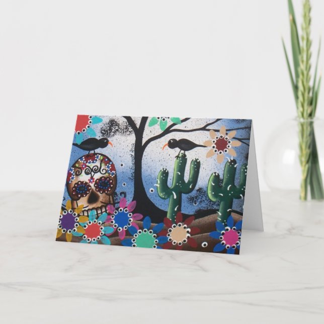 By Lori Everett_ Day Of The Dead,Mexican,Skull,DOD Card (Front)