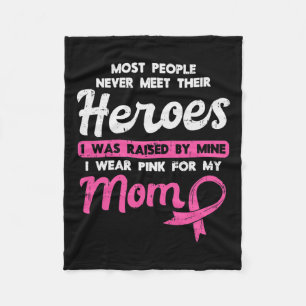 By My Heroe Pink For Mom Breast Cancer Awareness S Fleece Blanket