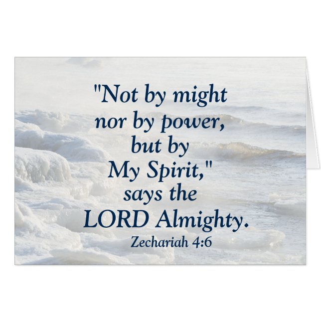 By My Spirit, Scripture Ocean Waves Card (Front Horizontal)