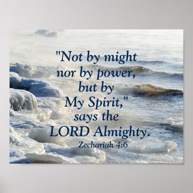 By My Spirit, Scripture Ocean Waves Poster (Front)