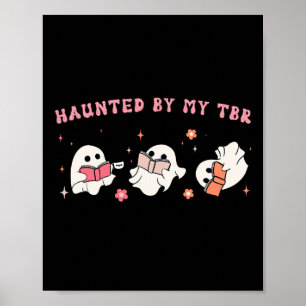 By My Tbr Boo Groovy Cute Ghost Funny Halloween Wo Poster