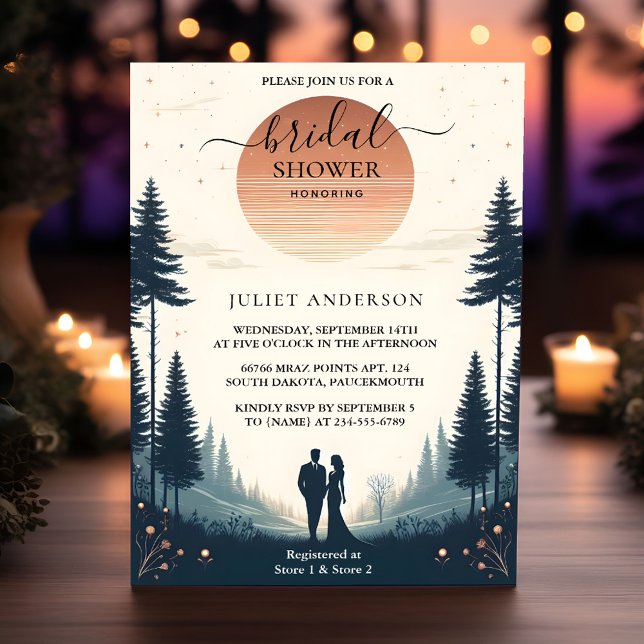 By Night Sunset Moon Cloud Twilight Bridal Shower Invitation (Creator Uploaded)