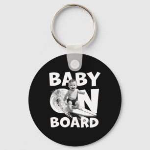 By On Board By Surf On Surfboard Funny Surfer Keychain