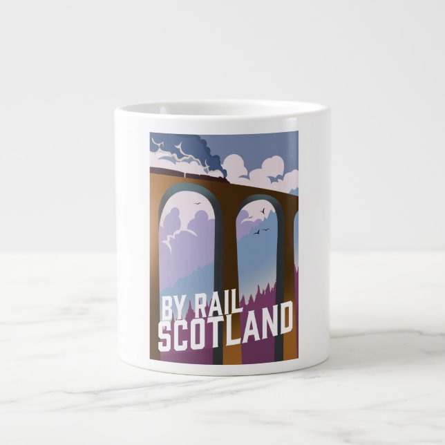 By Rail Scotland Large Coffee Mug (Front)