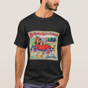 By Road & Rail in Catland, Louis Wain T-Shirt