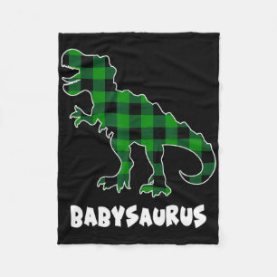 By Saurus T-rex Dinosaurs Plaid St Patricks Day  Fleece Blanket