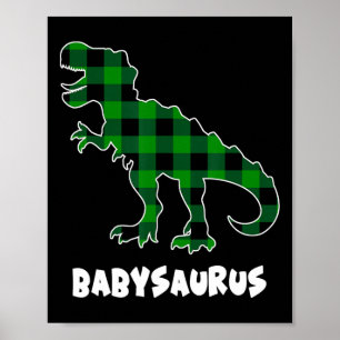 By Saurus T-rex Dinosaurs Plaid St Patricks Day  Poster