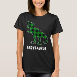 By Saurus T-rex Dinosaurs Plaid St Patricks Day  T-Shirt