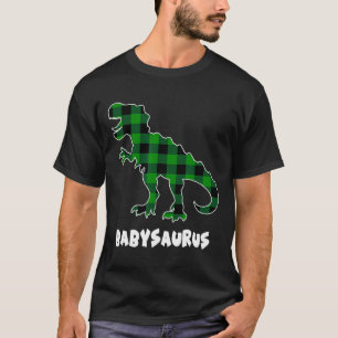 By Saurus T-rex Dinosaurs Plaid St Patricks Day  T-Shirt