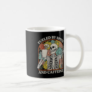 By Spite And Caffeine Skeleton Halloween Coffee  Mug