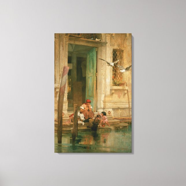 By the Canal, Venice Canvas Print (Front)