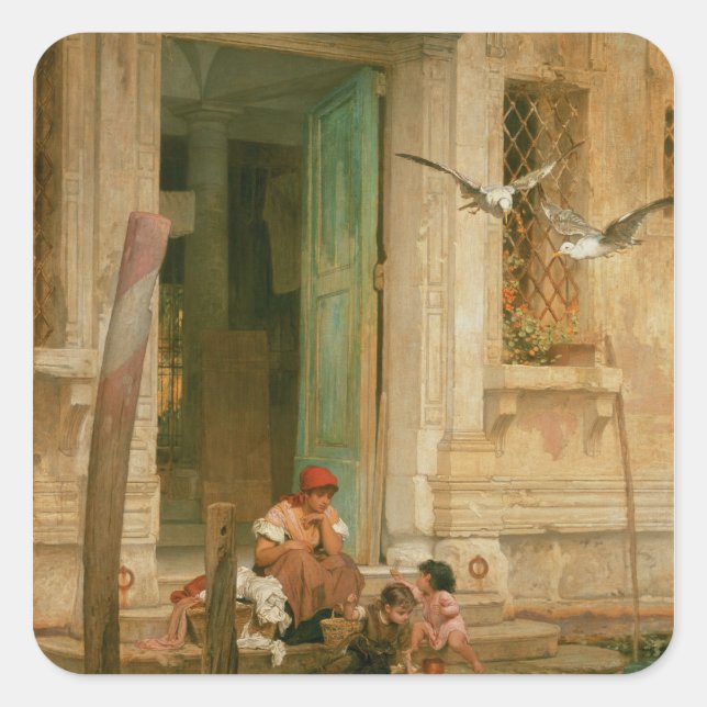 By the Canal, Venice Square Sticker (Front)