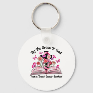 By The Grace Of God I Am A Breast Cancer Survivor Keychain