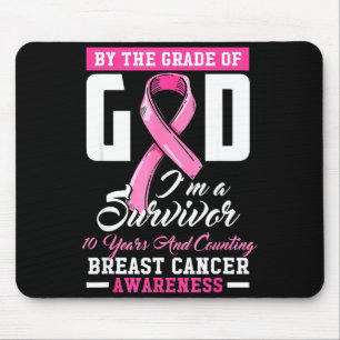 By The Grace Of God Survivor 10 Year Breast Cancer Mouse Pad