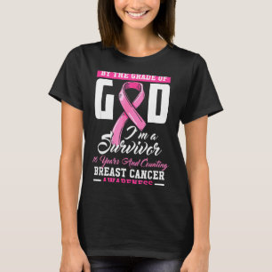 By The Grace Of God Survivor 16 Year Breast Cancer T-Shirt