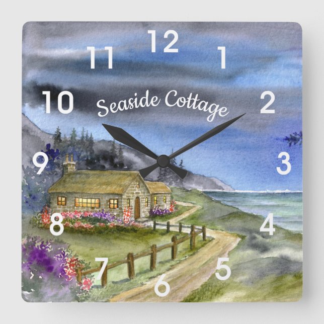 By the light of the silvery moon square wall clock (Front)