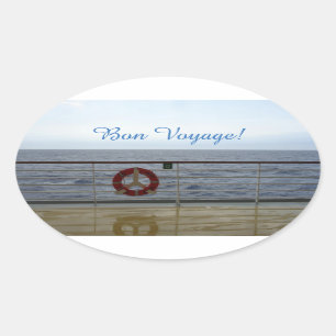 By the Railing Bon Voyage Oval Sticker
