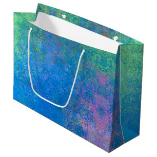 By the Sea Alcohol Ink, Abstract Acrylic Pour Large Gift Bag