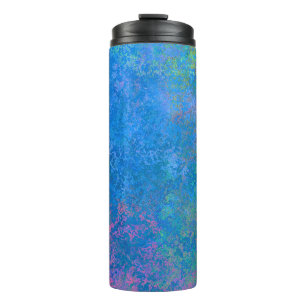 By the Sea Alcohol Ink, Abstract Acrylic Pour Thermal Tumbler