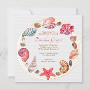 By The Sea Bridal Shower Invitation
