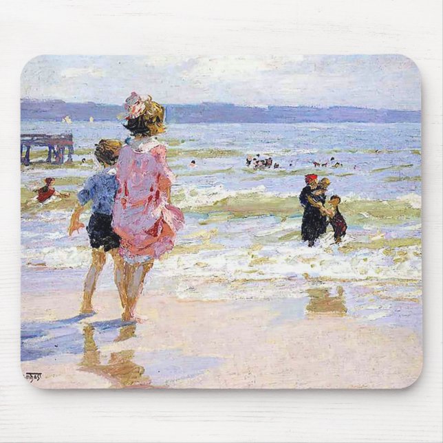 By the Sea by Edward Henry Potthast Mouse Pad (Front)