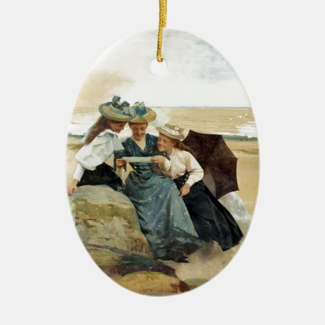 By the Sea Ceramic Ornament (Front)