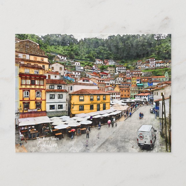 By the Sea Cudillero - The Real Spain Pos Postcard (Front)