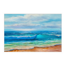 By the Sea Ocean Painting Lg. Acrylic Art