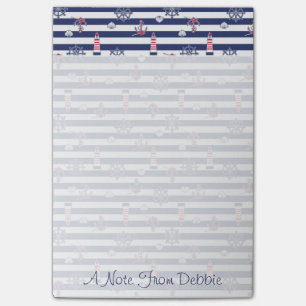 By The Sea Pattern   Add Your Name Post-it Notes