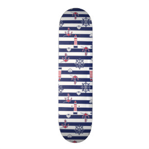 By The Sea Pattern Skateboard