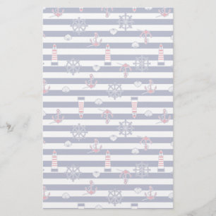 By The Sea Pattern Stationery