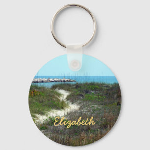 By the Sea Personalized Keychain