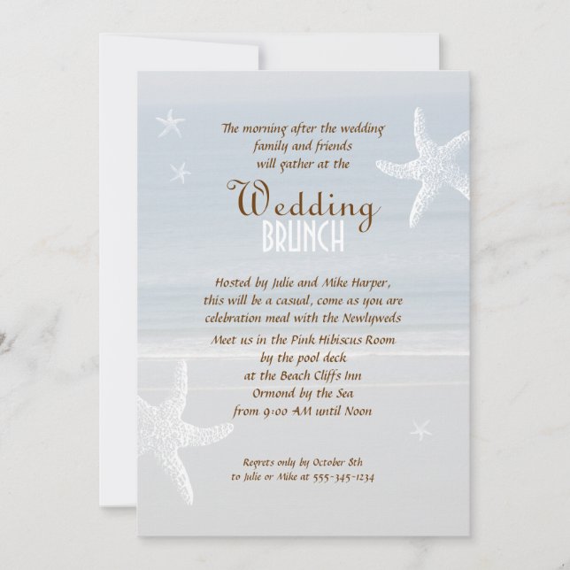 By the Sea Post-Wedding Brunch Invitation (Front)