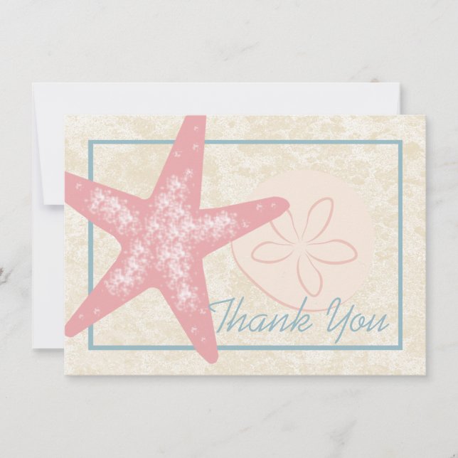 By the Sea Thank You Flat Card (Front)