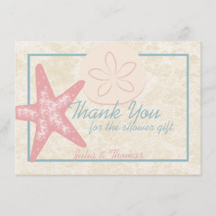 By the Sea Tilted Starfish Custom Thank You Card
