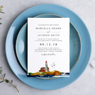 By The Sea Wedding Invitation