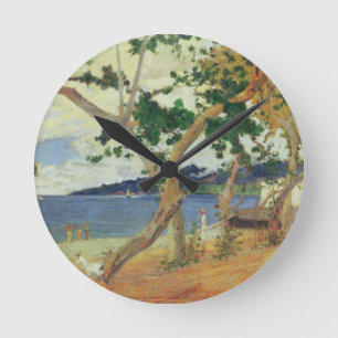 By the Seashore, Martinique, 1887 (oil on canvas) Round Clock