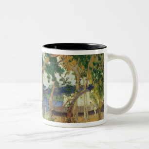 By the Seashore, Martinique, 1887 (oil on canvas) Two-Tone Coffee Mug