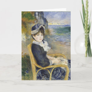 By the Seashore, Oil Painting Portrait, Renoir Card