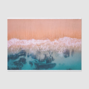 BY THE SEASHORE WITH BLUE SEA WAVES ON A SUNNY DAY TISSUE PAPER