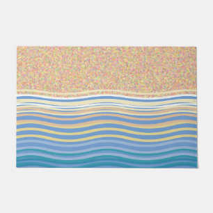 By the seaside beach sand and waves doormat