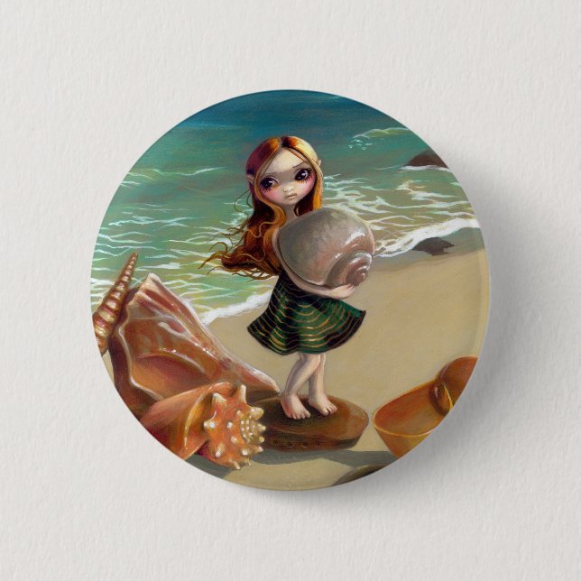"By the Seaside" Button (Front)