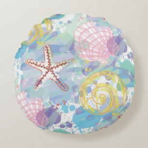 By the Seaside Round Indoor/Outdoor Throw Pillow