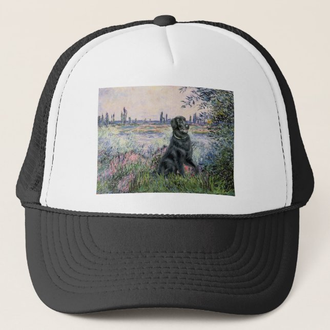 By the Seine - Flat Coated Retriever Trucker Hat (Front)