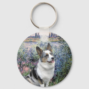 By the Seine - Merle Welsh Corgi Keychain