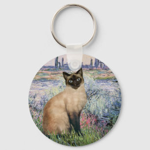 By the Seine - Seal Point Siamese cat Keychain