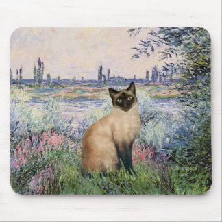By the Seine - Seal Point Siamese cat Mouse Pad